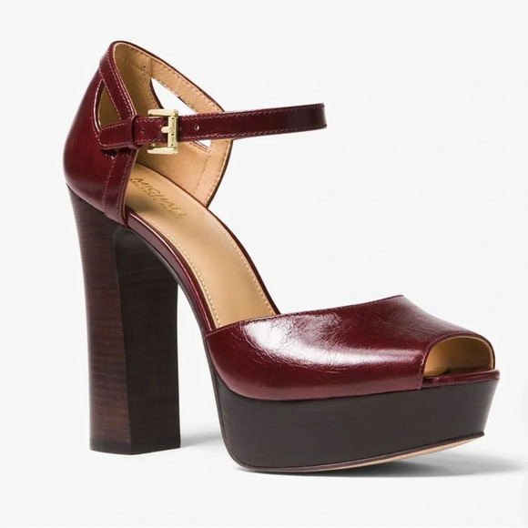 MICHAEL Michael Kors Shoes - NEW MICHAEL KORS BLAKE Leather Plataform Sandals- Oxblood Size 7